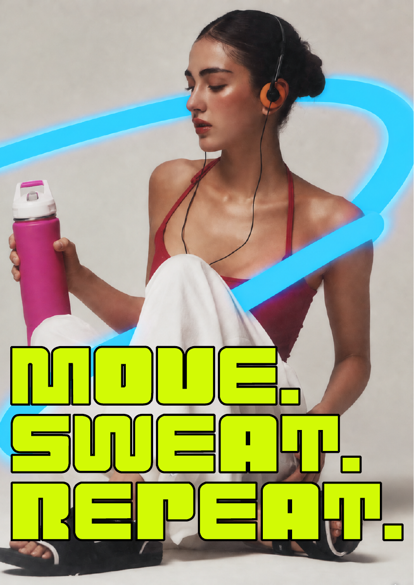 LinoLife Move. Sweat. Repeat. campaign artwork